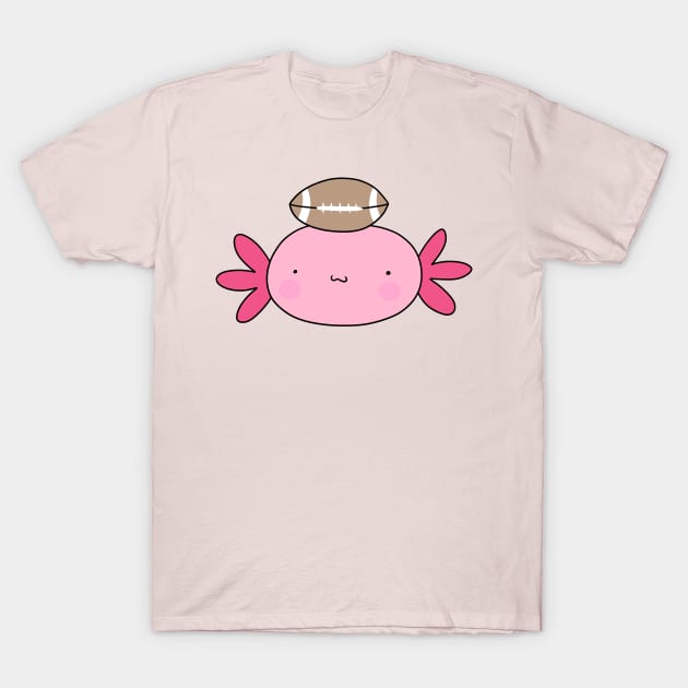 Football Axolotl Face T-Shirt by saradaboru